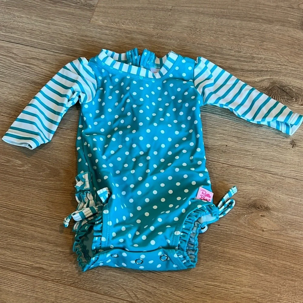 Polka Dot Ruffle Butt Rashgaurd